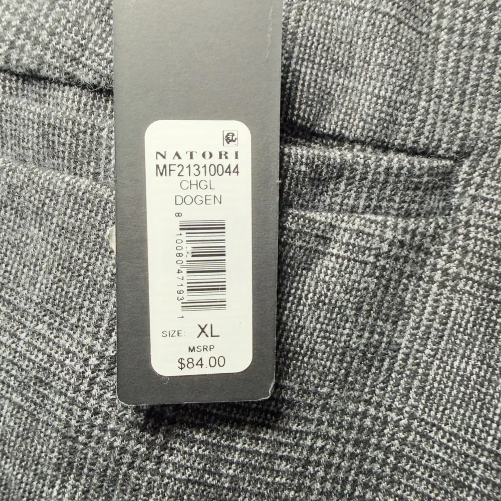 Natori Men XL Charcoal‎ Dogen Glen Plaid Casual Lounge Pants Quiet Luxury Nordic